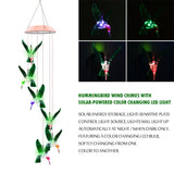 Hot Fashion Solar Color-Changing Wind Chime Light Led Solar Light Outdoor Hummingbird Wind Chimes Home Garden Decor Solar Light